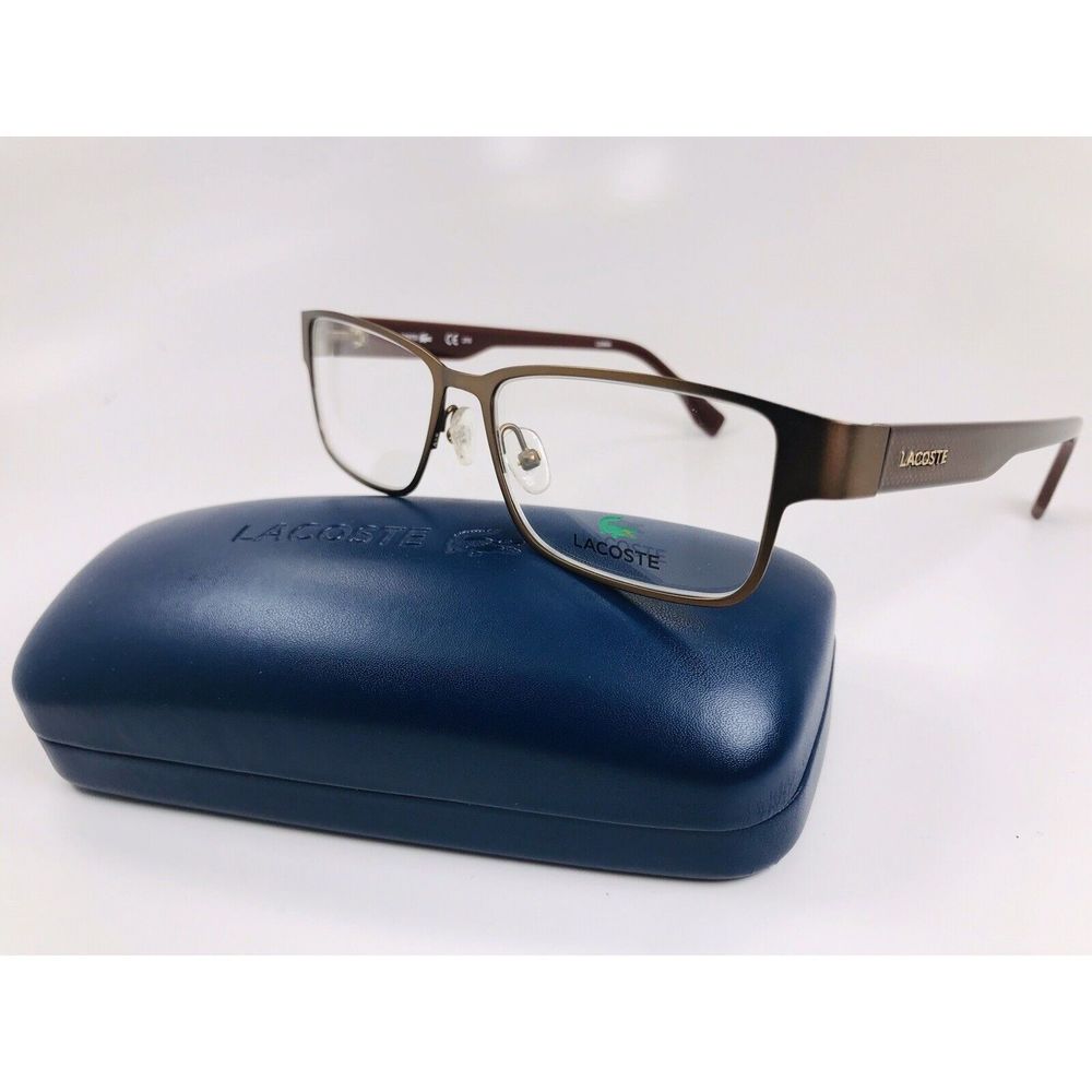 New LACOSTE L2207A 234 Light Brown Eyeglasses 51mm with Lacoste Case